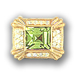AC539 14K SQ PERIDOT & DIAMOND SLIDE 